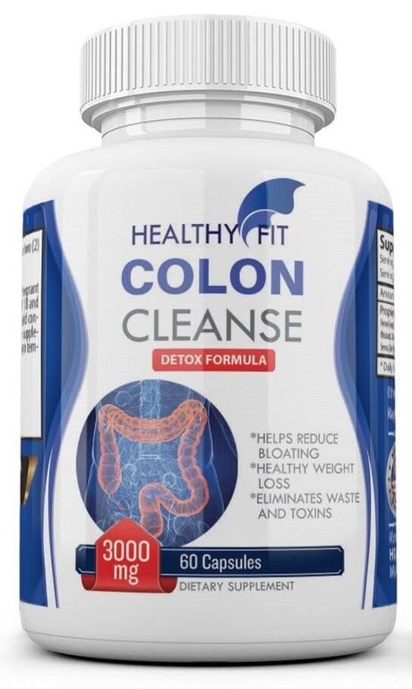 Healthy Fit COLON CLEANSE DETOX Max 3000Mg Diet Pills Weight Loss Fat Burner 60 Capsules