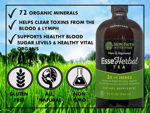 Esseherbal Tea 8 Herb Formula W/Organic Minerals/Non-Gmo/Vegan/Organic/Detox & Cleanse Support Immune System (32 Oz)