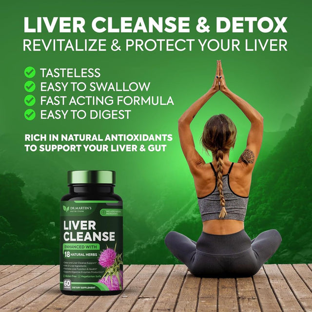 Liver Cleanse Detox & Support Supplement | 21 Natural Herbs for Your Liver | Advanced Formula for Enhanced Liver Health | Contains Milk Thistle Extract, Artichoke, Dandelion & More