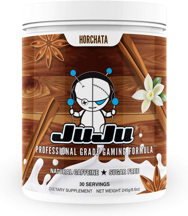 Juju Gaming Energy Drink Horchata Mix - Energy Supplement Supports Focus, Endurance, Concentration, Eye Health. Natural Caffeine, Vitamins