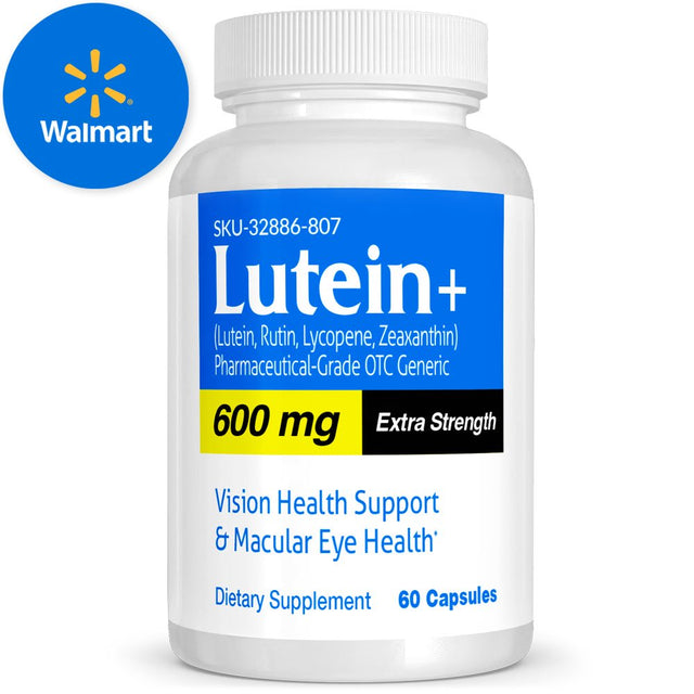 Lutein Pharmaceutical Grade OTC, Eye Vitamins with Lutein, Zeaxanthin 20 Mg 60 Ct, Vitasource