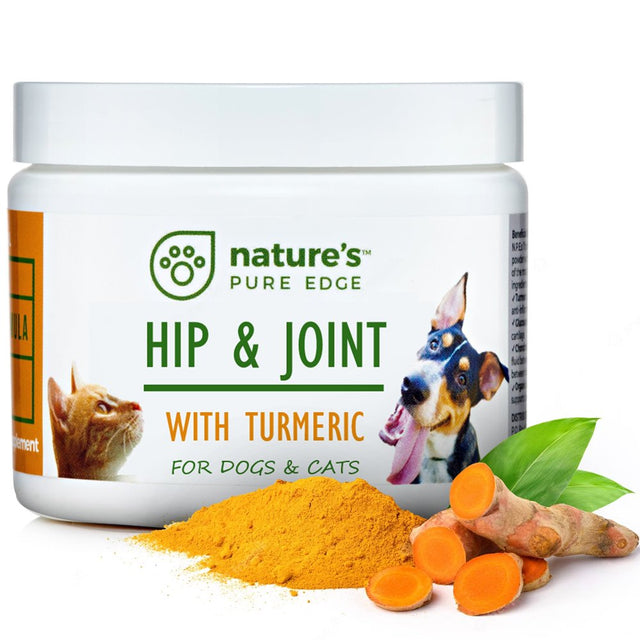 Nature'S Pure Edge Hip and Joint Support Supplement with Organic Turmeric, MSM, Sea Coral Calcium for Cats and Dogs, 170 G