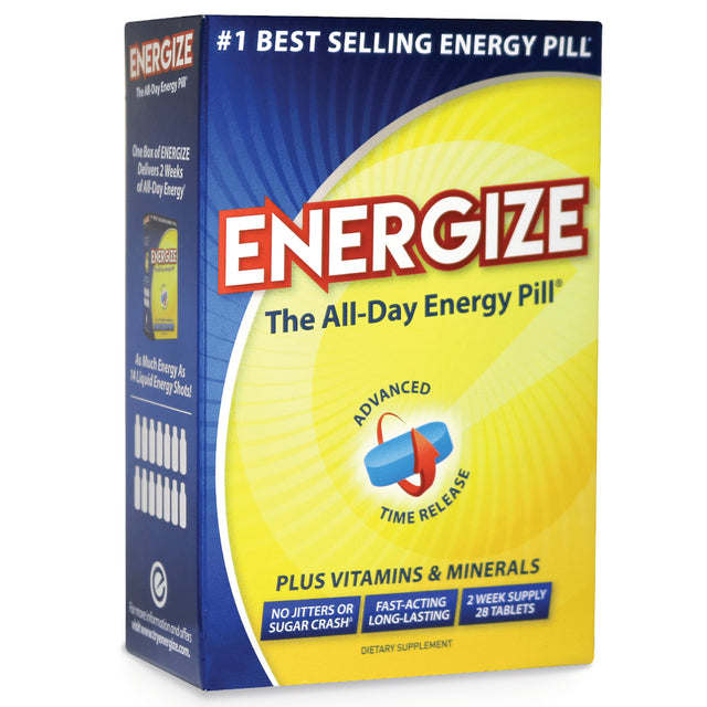 Isatori Energize Caffeine Pills - Fast Acting Energy Pill - 28 Tablets