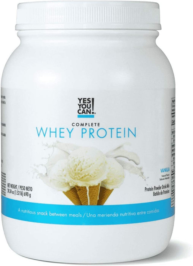 Yes You Can! Whey Protein Powder, High Protein Snack, Gluten-Free Protein Powder Contains Iron and Vitamin D, Protein Shake Powder for On-The-Go Filling Snacks - (Vanilla)