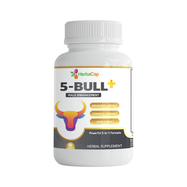 Herbacap 5 BULL plus | 5-In-1 Natural Herbal Supplement for Male - 60 Capsules