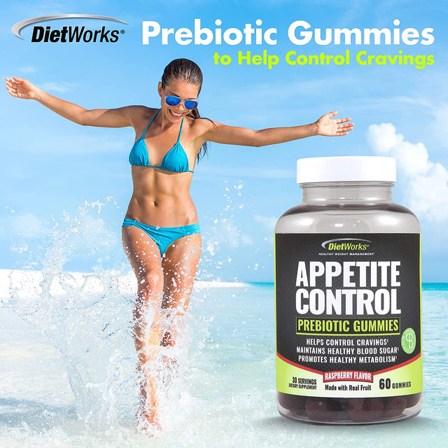 Appetite Control Gummies, Suppressant for Weight Loss, Feel Fuller Faster, Raspberry Flavor, Black and Green, 60 Count