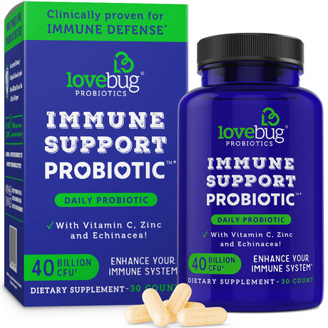 Lovebug Probiotics Unisex Immune Support Daily Probiotics, 30 Count