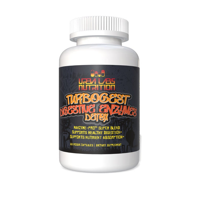 Urbalabs Turbogest Extreme Digestive Enzymes Maximum Gut Health Probiotics Supplement Detox Digestive Enzyme Bromelain Makzyme-Pro Super Blend Joint Support