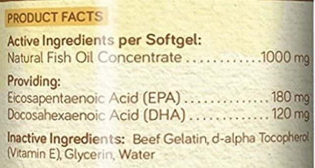 Omega 3 for Dogs, Fish Oil for Dogs 180 Softgels Featuring Pure & Natural Fatty Acids. (High Levels of EPA and DHA) (Helps Dog Allergies & Brain Function) Made in USA (1 Pk)