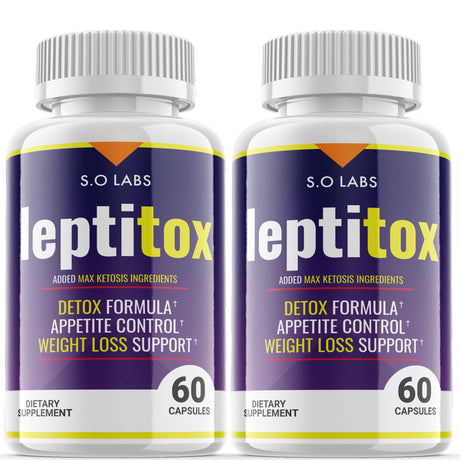 (2 Pack) Leptitox - Pills for Weight Loss - Energy Boosting Dietary Supplements for Weight Management and Metabolism - Advanced Ketogenic Ketones - 120 Capsules