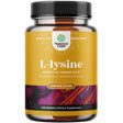 L Lysine 1000Mg per Serving Nutritional Supplements - Essential Amino Acids Supplement for Eye Health Lip Care Bone Support Immune System Support Muscle Growth and Vegetarian Collagen Production