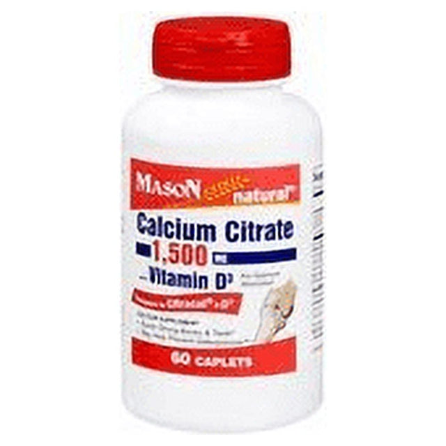 Mason Mason Calcium Citrate Caplets with Vitamin D, 60 Tablets Pack of 2