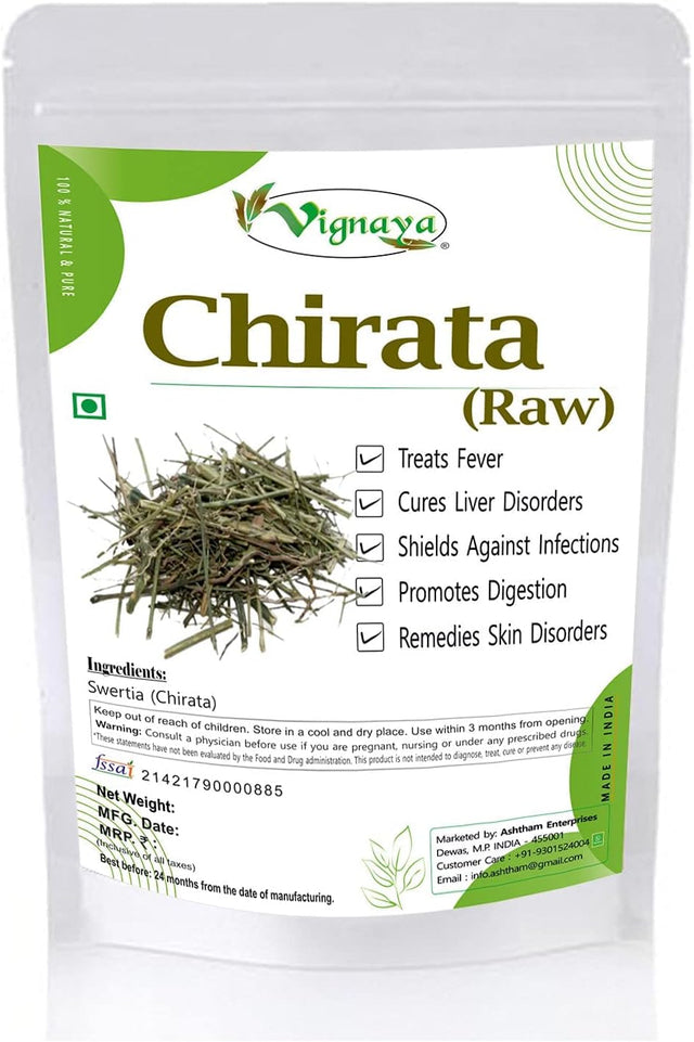 Vignaya Pure and Natural Chirata (Swertia Chiraita) - Chirayata Bitter Stick - 100 Gm