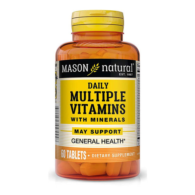 Mason Natural Daily Multiple Vitamins with Minerals - 24 Essential Vitamins and Minerals, All in One Multivitamin, Supports Overall Health, 60 Tablets