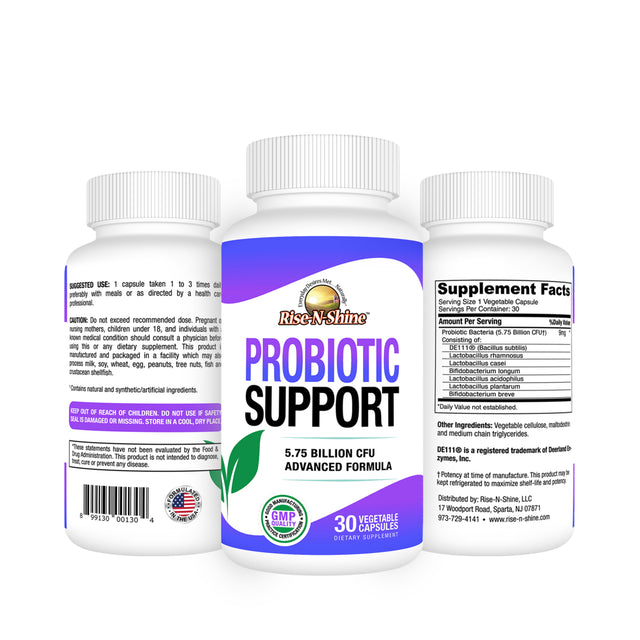 Rise-N-Shine Probiotic Support, Caprylic Acid, Aloe Vera, Dietary Supplement, Men and Women, 30 Ct