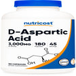 Nutricost D-Aspartic Acid 3000Mg, 180 Capsules - Health Supplement