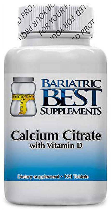 Bariatric Calcium Citrate with Vitamin D3 Specially Formulated for Post-Bariatric Surgery - Easily Dissolvable for Fast & Effective Absorption - Made in the USA - 600Mg, 120 Tablets per Bottle