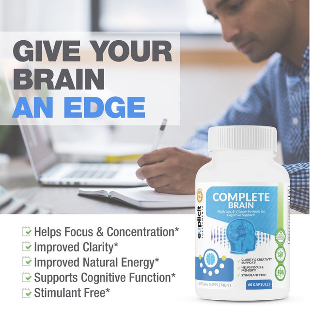 Completebrain Nootropics - Achieve Mental Dominance - Improves Memory, Mood, Focus, Clarity and Creativity - 2 Pack