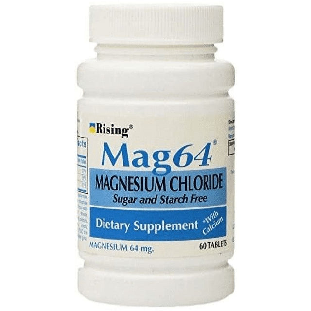 NEW MAG 64 MAGNESIUM CHLORIDE with CALCIUM 60 TABLETS (3 Bottles = 180 Tablets)