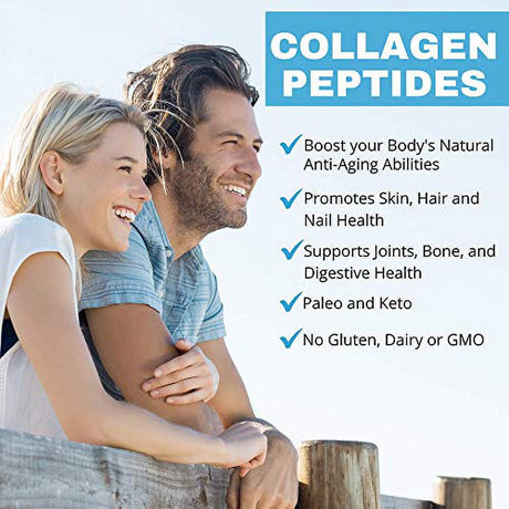 Multi Collagen Peptides Powder Grass-Fed Hydrolyzed Collagen Powder for Hair, Skin, Nails, Digestive Gut Joint Health Keto, Non-Gmo, Gluten Free Collagen Supplement - Unflavored