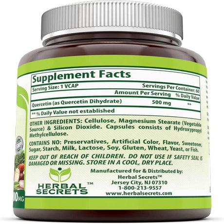 Herbal Secrets Quercetin 500 Mg 60 Vcaps