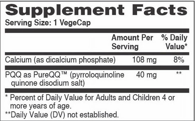 PQQ 40Mg (As Pureqq™) 120 Vegecaps (Non-Gmo) by Health Thru Nutrition