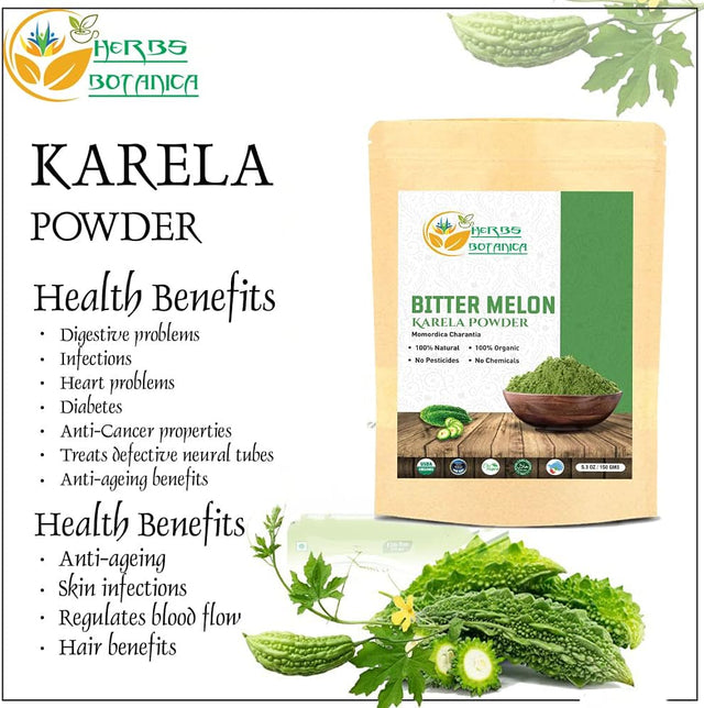 Bitter Melon Powder| Karela Powder | Momordica Charantia | Blood Purifier 100% Organic Non GMO | Gluten Free | Promotes Healthy Lifestyle