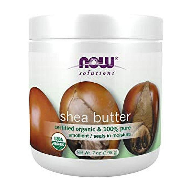 NOW Solutions, Certified Organic Shea Butter, Moisturizer for Rough and Dry Skin, 7-Ounce