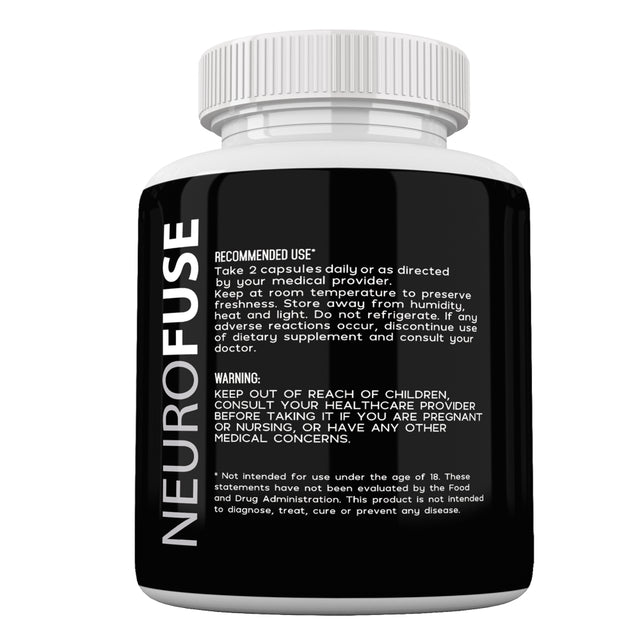 Neurofuse Powerful Focus & Memory Nootropic Pill - Formula Helps Support Memory, Cognitive Function, Focus & Clarity ?Reduce Brain Fog & Fatigue 30 Capsules