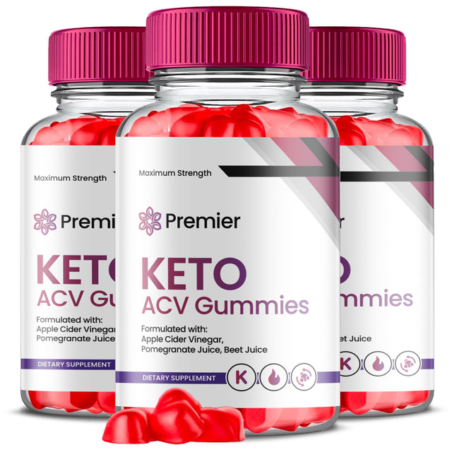 (3 Pack) Premier Keto ACV Gummies - Apple Cider Vinegar Supplement for Weight Loss - Energy & Focus Boosting Dietary Supplements for Weight Management & Metabolism - Fat Burn - 180 Gummies