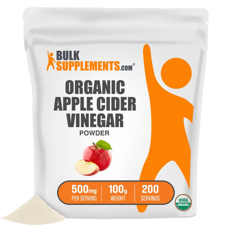 Bulksupplements.Com Organic Apple Cider Vinegar Powder, 500Mg - Heart Health, Digestive Support Supplement (100G - 200 Serv)