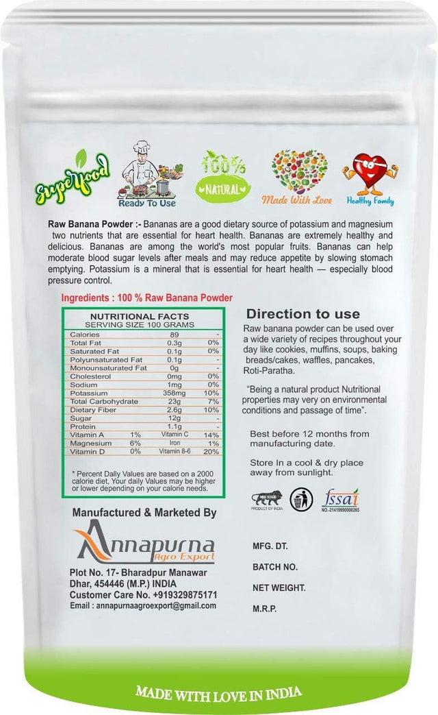 Raw Banana Powder | All Natura - 100 GM by B Naturall