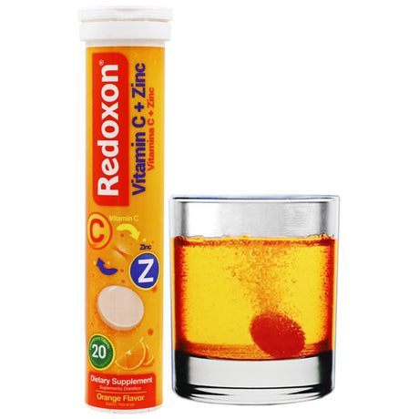 Redoxon Vitamin C & Zinc Effervescent Tablets to Help Strengthen Immune System, Unisex, 20 Count