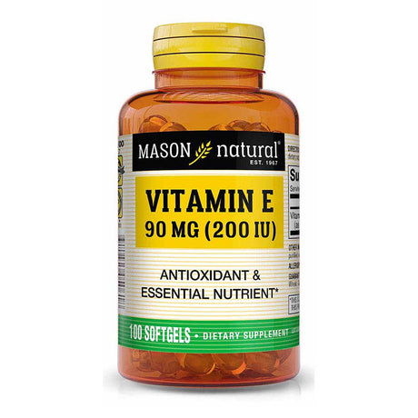 Mason Natural Vitamin E 90 Mg (200 IU) - Antioxidant and Essential Nutrient, Healthy Immune System, Skin and Eyes, Whole Body Supplement, 100 Softgels