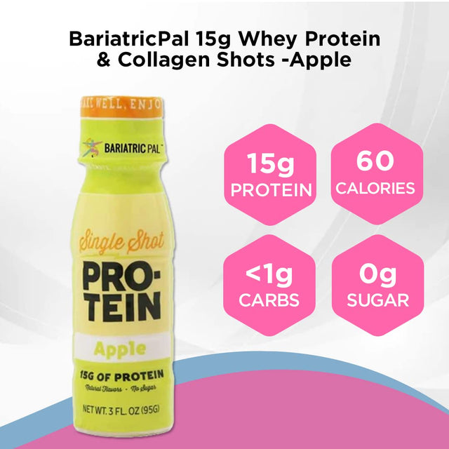 Bariatricpal 15G Ready-To-Drink Whey Protein & Collagen Shots - Apple (6 Bottles)