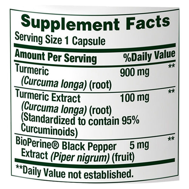 Nature’S Bounty Turmeric Supplement + Black Pepper Extract, 1000Mg, 60 Ct