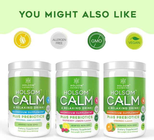 Calm Magnesium Powder plus Prebiotics, Anti-Stress Drink Supplement, High Absorption, Non-Gmo, Vegan, Gluten & Sugar-Free 16 Ounces (Unflavored)