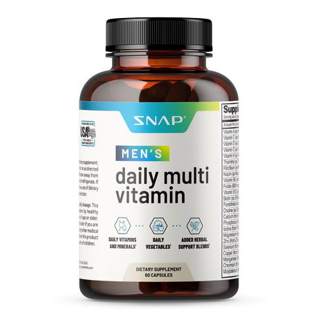 Snap Supplements Mens Daily Multi Vitamins - Mens Nourishing Health Blend - 60Ct