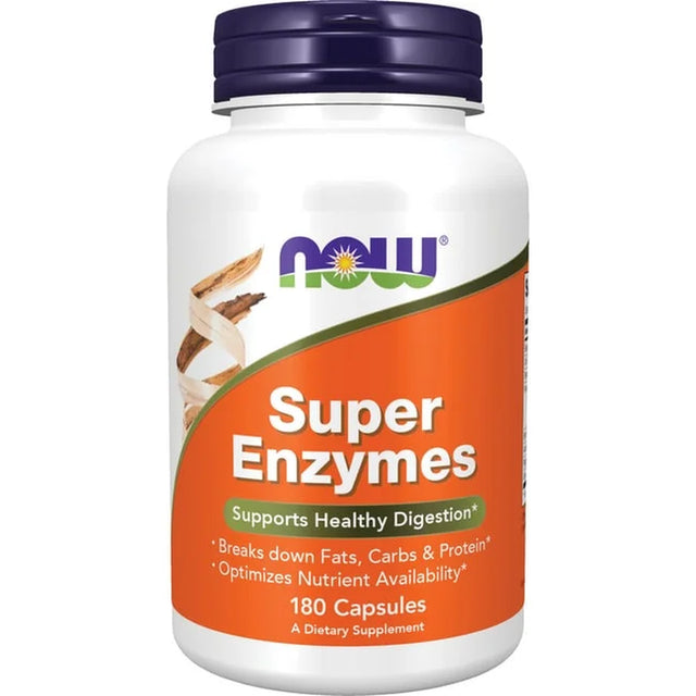 NOW Supplements, Super Enzymes, Formulated with Bromelain, Ox Bile, Pancreatin and Papain, 180 Capsules