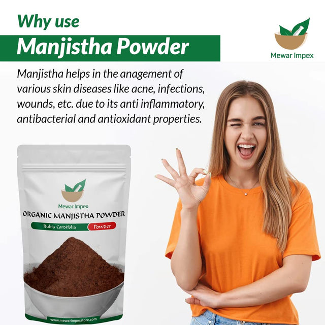 Manjistha (Rubia Cordifolia) Powder (100 Gm) / Ayurvedic Herbal Powder/For Hair, Face, Internal Consume/For Men & Women