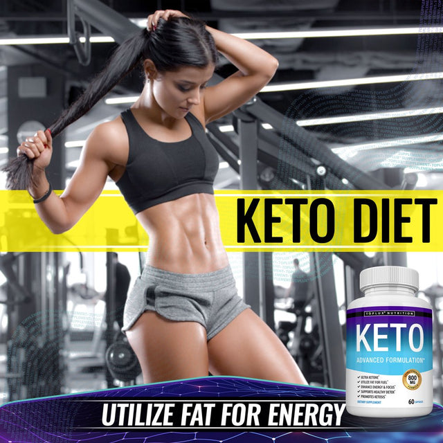 Toplux Keto Pills Ketosis Supplement Ketones for Weight Management, Cravings, Energy 60 Capsules 2X Pack