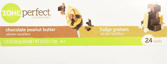 Zoneperfect Nutrition Bars, Fudge Graham/Chocolate Peanut Butter - 1.76Oz, 24 Ct