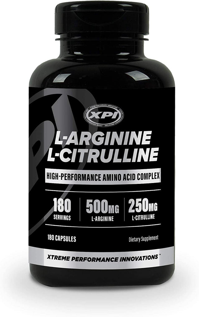 XPI L-Arginine + L-Citrulline 750Mg, 180 Capsules