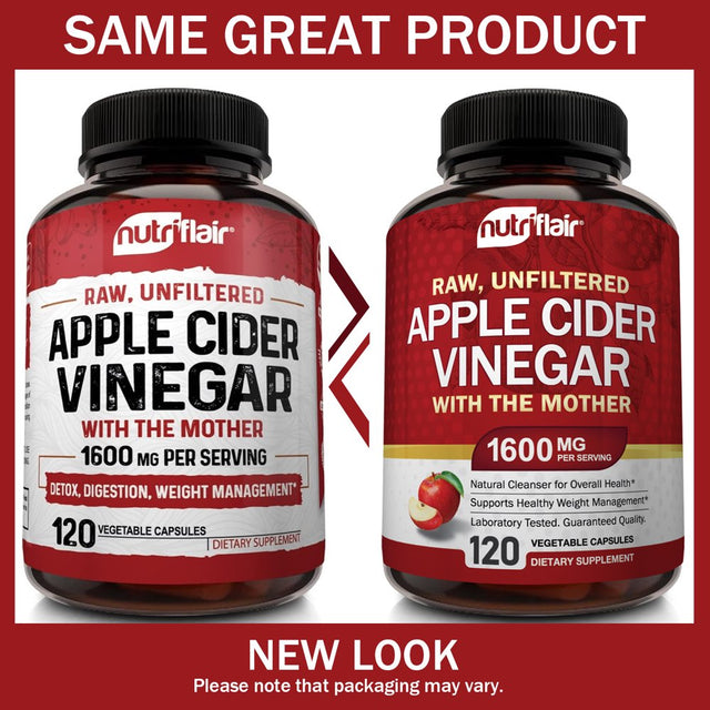 Nutriflair Apple Cider Vinegar Capsules with the Mother, 120 Capsules