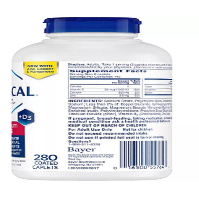 Citracal Calcium Citrate Caplets + D3 (280 Ct.)