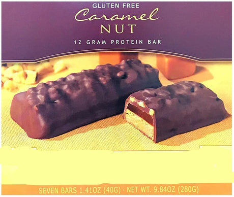 HEALTHWISE CARAMEL NUT BAR - 35 SERVINGS (5 BOXES) - HIGH PROTEIN - LOW CARB