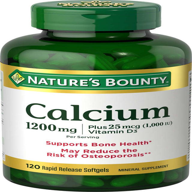 Nature'S Bounty Calcium + Vitamin D3, Supports Bone Health, 1200 Mg, Softgels, 120 Ct