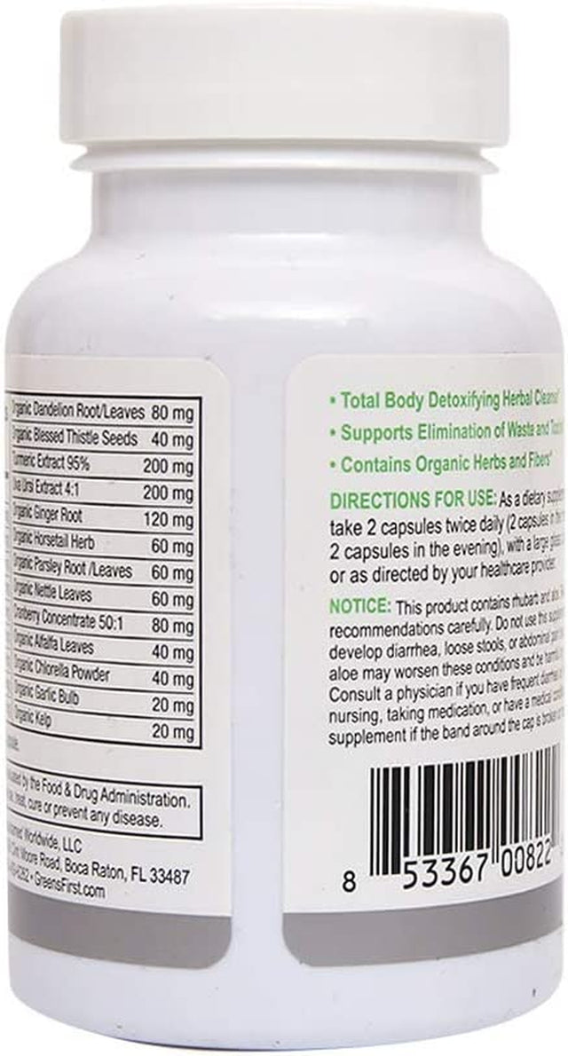 Greens First Full Body AM/PM Cleanse, 20 Veggie Capsules – Supplement for Natural Detox of Toxins – Full Intestinal & Constipation Relief – Digestive Health Capsule