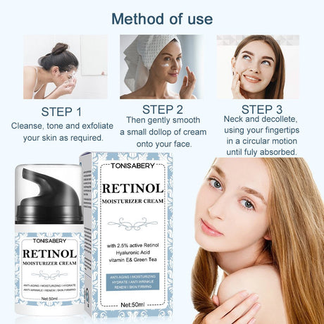 Retinol Cream for Face - Retinol Cream, anti Aging Cream, Retinol Moisturizer for Face and Neck, Wrinkle Cream for Face