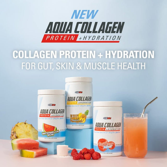 EHP Labs Aqua Hydrolyzed Collagen Peptides Powder - 10G of Protein per Serving, Hydration & Gut Health Support, Grass Fed Pasture-Raised Bovine Collagen, Type I & III, 24 Servings (Watermelon Wow)